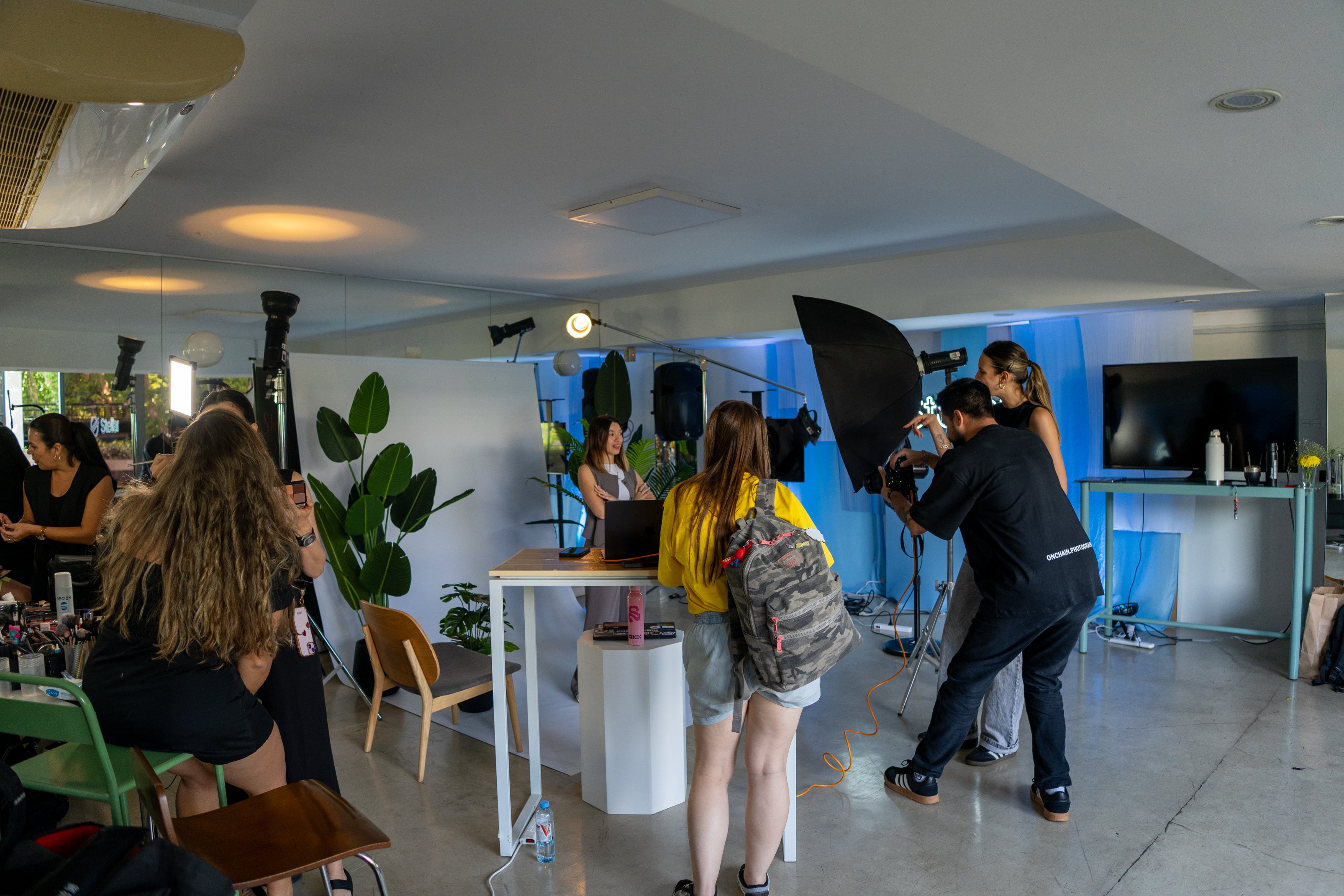 Photographer capturing a professional headshot at the event
